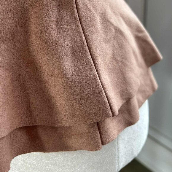 Iris Setlakwe Dusty Rose Faux-Suede Peplum Jacket with Asymmetric Zipper – US 0 - Picture 5 of 10